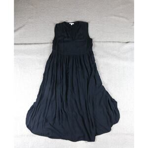 Standard James Perse Dress 2 Black A line Pleated Drawstring Sleeveles